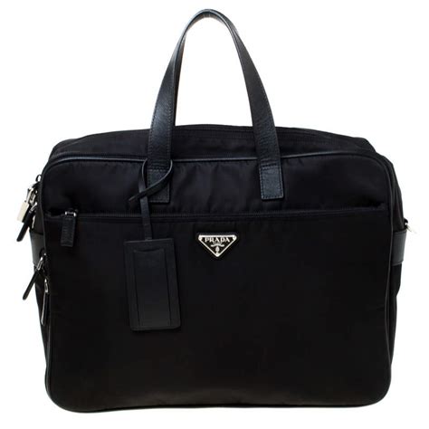 prada briefcase sale|Prada nylon pouch bag.